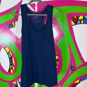 Active Basic, Ribbed Racerback Tank Top. Size 3XL. Dark Navy. Good used cond!